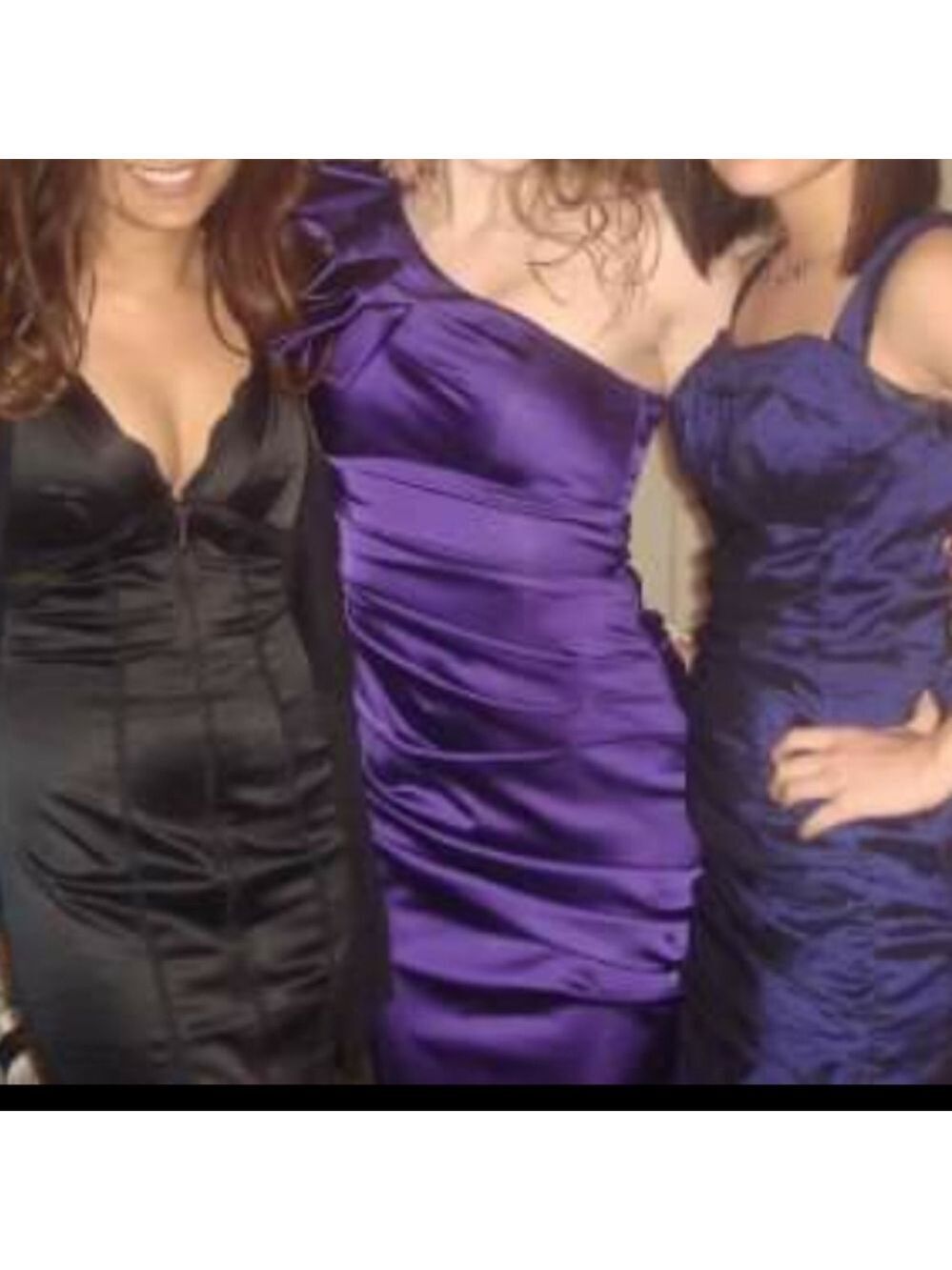Cache One Shoulder Ruffle Dress Purple